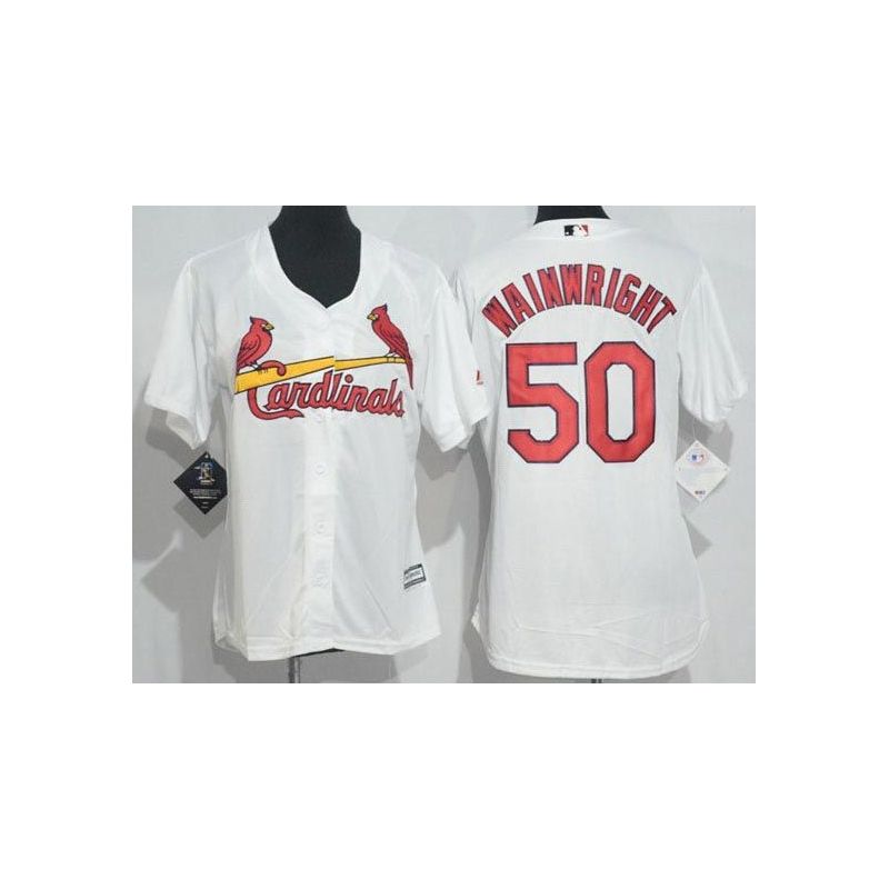 Cheap Adam Wainwright Cardinals Women Jersey From China White #50