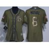 Cheap Stan Musial Cardinals Women Jersey From China Olive Salute TO Service #6