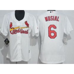 Cheap Stan Musial Cardinals Women Jersey From China White #6