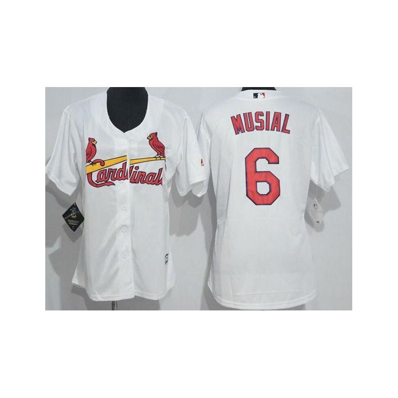 Cheap Stan Musial Cardinals Women Jersey From China White #6