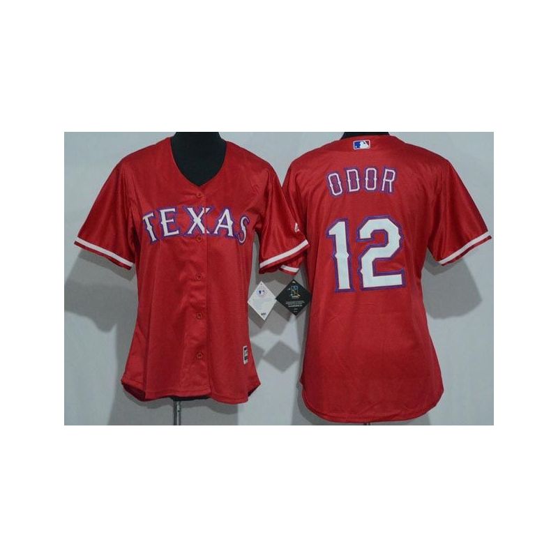 Cheap Rougned Odor Rangers Women Jersey From China Red #12