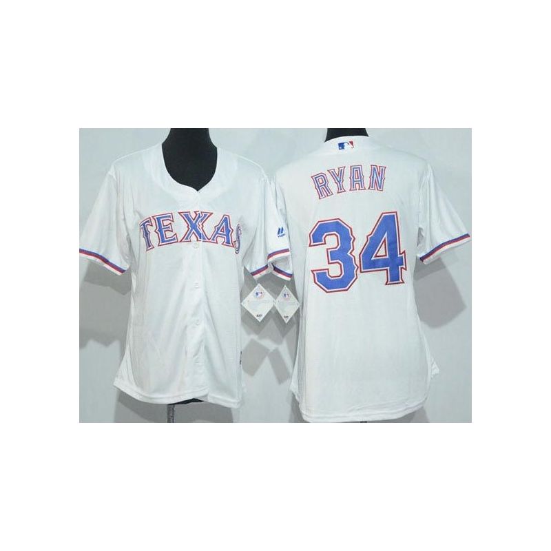 Cheap Nolan Ryan Rangers Women Jersey From China White #34