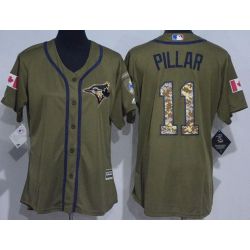 Cheap Kevin Pillar Blue Women Jersey From China Jays Olive Salute TO Service #11