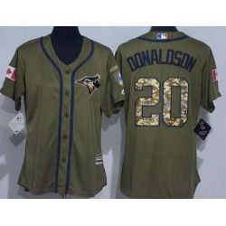 Cheap Josh Donaldson Blue Women Jersey From China Jays Olive Salute TO Service #20