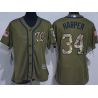 Cheap Bryce Harper Nationals Women Jersey From China Olive Salute TO Service #34