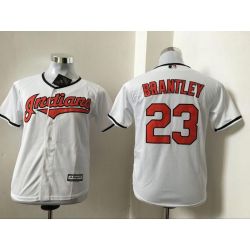 Cheap Michael Brantley Indians Youth Jersey From China White #23