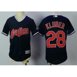 Cheap Corey Kluber Indians Youth Jersey From China Blue #28