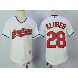 Cheap Corey Kluber Indians Youth Jersey From China White #28