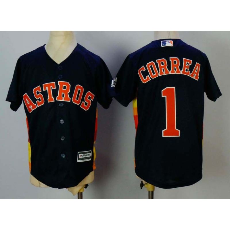 Cheap Rookie Correa Astros Youth Jersey From China Blue #1