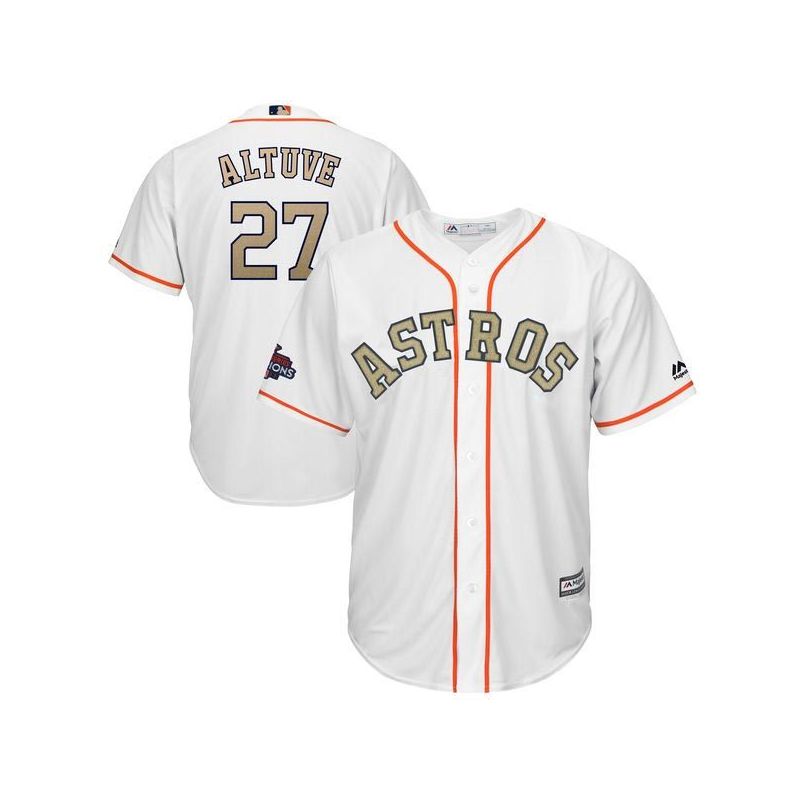 Cheap Jose Altuve Astros Youth Jersey From China White Gold Program for World Series Champions #27