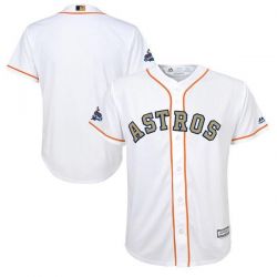 Cheap Youth Houston Astros Jersey From China Blank White Gold Program for World Series Champions