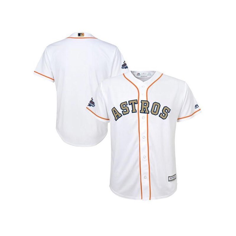 Cheap Youth Houston Astros Jersey From China Blank White Gold Program for World Series Champions