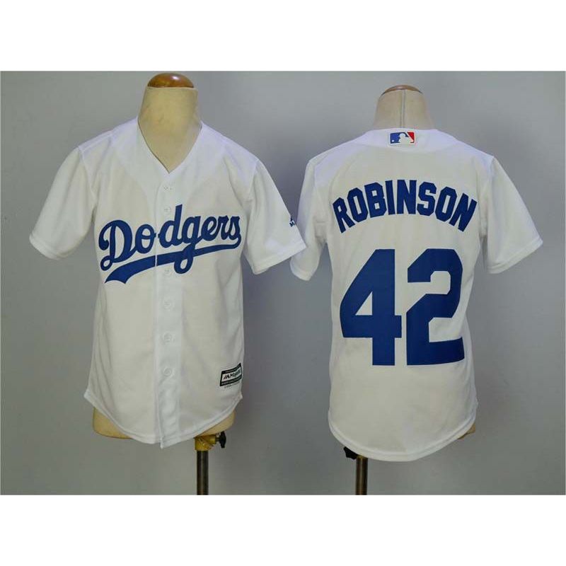 Cheap Jackie Robinson Dodgers Youth Jersey From China White 2017 #42