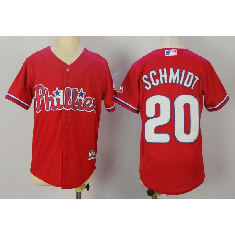 Cheap Mike Schmidt Phillies Youth Jersey From China Red #20