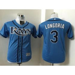 Cheap Evan Longoria Rays Youth Jersey From China Light Blue #3