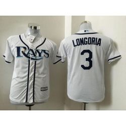 Cheap Evan Longoria Rays Youth Jersey From China White #3