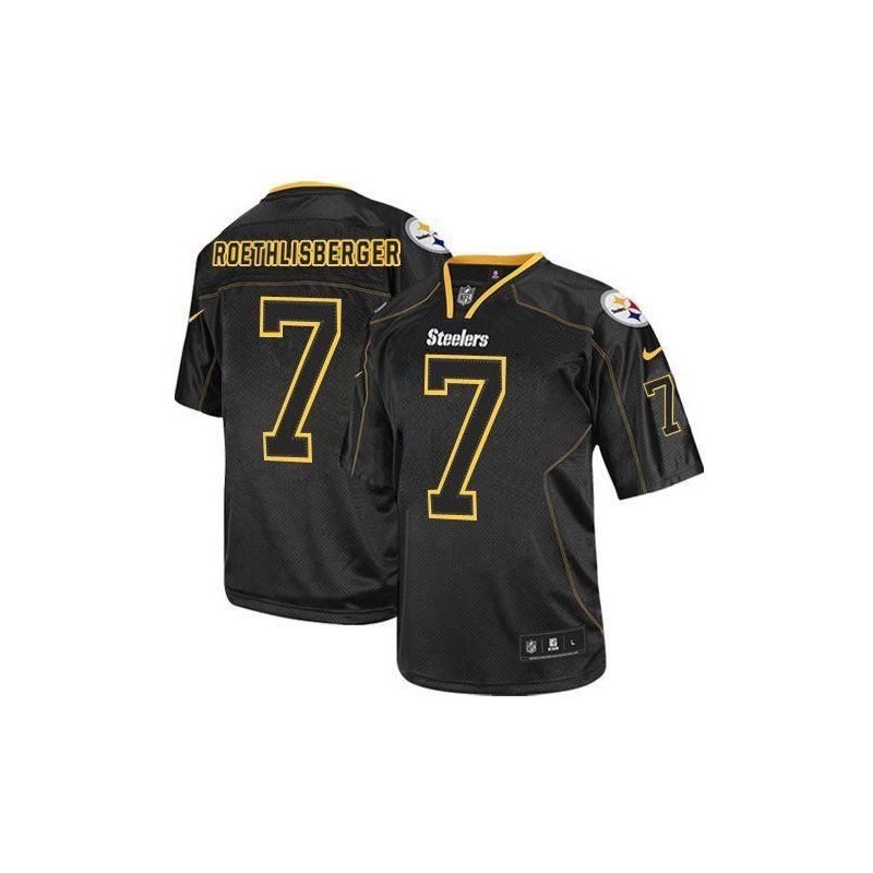 Cheap Ben Roethlisberger Steelers Youth Jersey From China #7 Black Lights Out