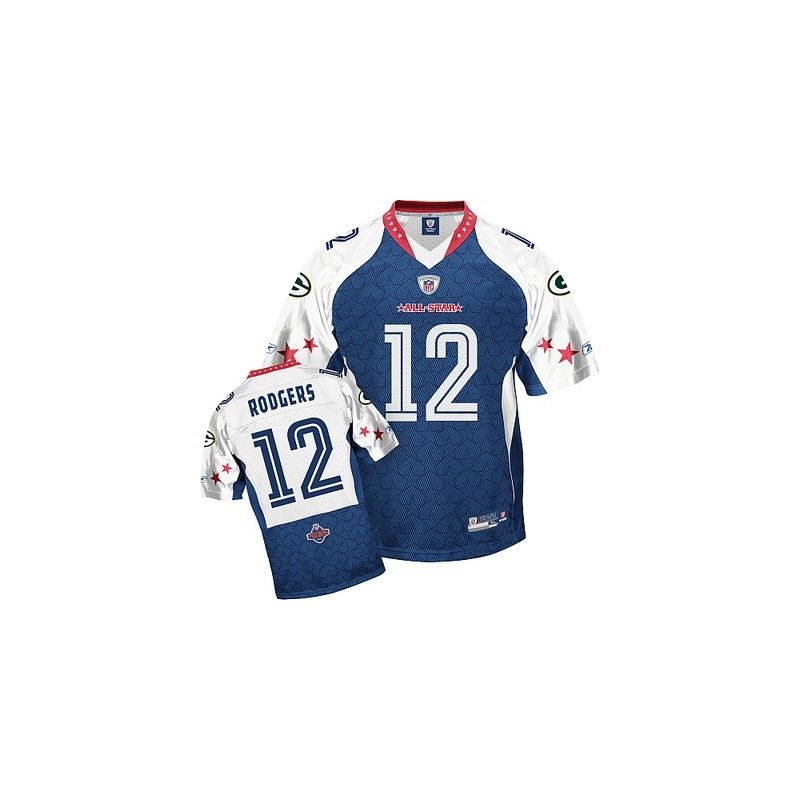 Cheap Aaron Rodgers Packers Jersey #12 Blue 2010 all-star From China