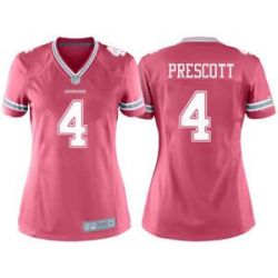 Cheap Women Dak Prescott Cowboys Pink Jersey From China #4