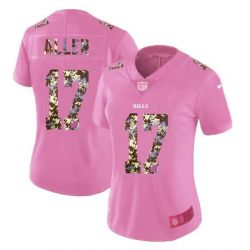 Cheap Josh Allen Bills Women Jersey From China Pink Camouflage Font with Love Heart #17