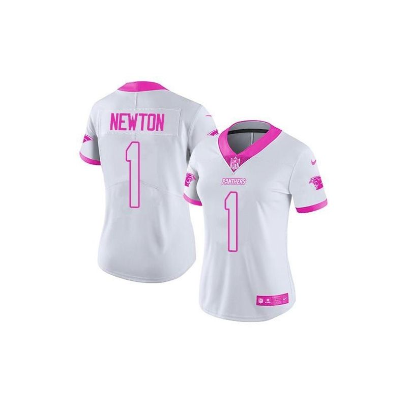 Cheap Cam Newton Panthers Women Jersey From China White&Pink Vapor Untouchable Limited #1