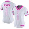 Cheap Cam Newton Panthers Women Jersey From China White&Pink Vapor Untouchable Limited #1