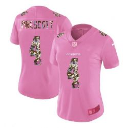 Cheap Dak Prescott Cowboys Women Jersey From China Pink Camouflage Font with Love Heart #4