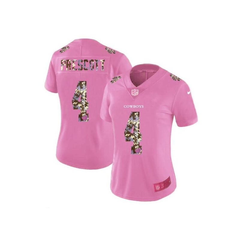 Cheap Dak Prescott Cowboys Women Jersey From China Pink Camouflage Font with Love Heart #4 Cheap Dak Prescott Cowboys Women Jersey From China Pink Camouflage Font with Love Heart #4