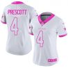 Cheap Dak Prescott Cowboys Women Jersey From China White&Pink Vapor Untouchable Limited #4