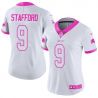 Cheap Matthew Stafford Lions Women Jersey From China White&Pink Vapor Untouchable Limited #9