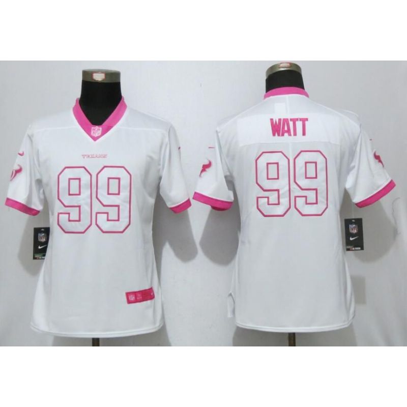 Cheap JJ Watt Texans Women Jersey From China White&Pink Vapor Untouchable Limited #99