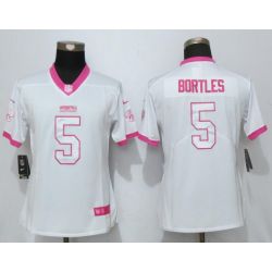 Cheap Blake Bortles Jaguars Women Jersey From China White&Pink Vapor Untouchable Limited #5