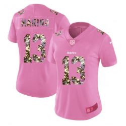 Cheap Dan Marino Dolphins Women Jersey From China Pink Camouflage Font with Love Heart #13