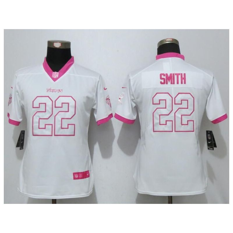 Cheap Harrison Smith Vikings Women Jersey From China White&Pink Vapor Untouchable Limited #22