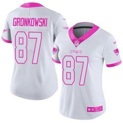 Cheap Rob Gronkowski Patriots Women Jersey From China White&Pink Vapor Untouchable Limited #87