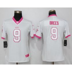 Cheap Drew Brees Saints Women Jersey From China White&Pink Vapor Untouchable Limited #9