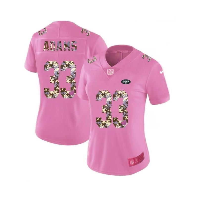 Cheap Jamal Adams Jets Women Jersey From China Pink Camouflage Font with Love Heart #33