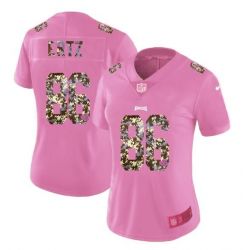 Cheap Zach Ertz Eagles Women Jersey From China Pink Camouflage Font with Love Heart #86