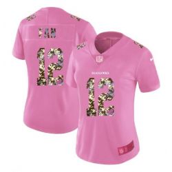 Cheap 12th Fan Seahawks Women Jersey From China Pink Camouflage Font with Love Heart #12