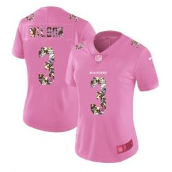 Cheap Russell Wilson Seahawks Women Jersey From China Pink Camouflage Font with Love Heart #3