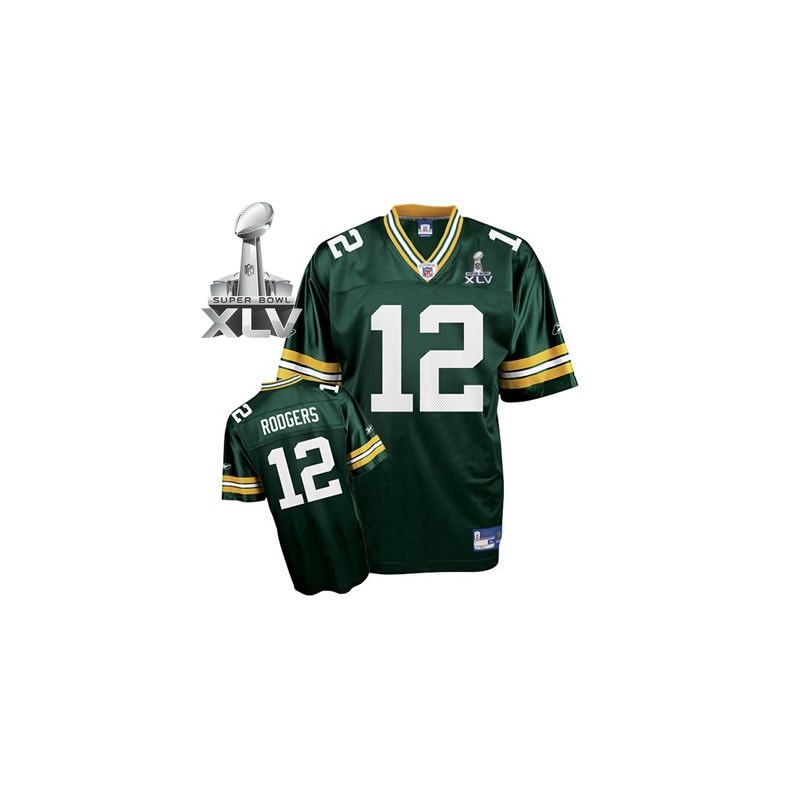 Cheap Aaron Rodgers Packers Jersey #12 Green 2011 Super Bowl XLV From China