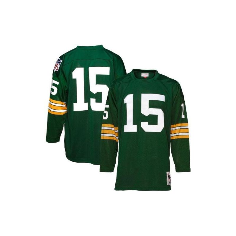 Cheap Bart Starr Packers Jersey #15 Green Throwback From China