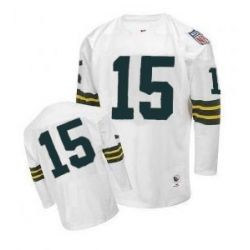 Cheap Bart Starr Packers Jersey #15 White Throwback From China