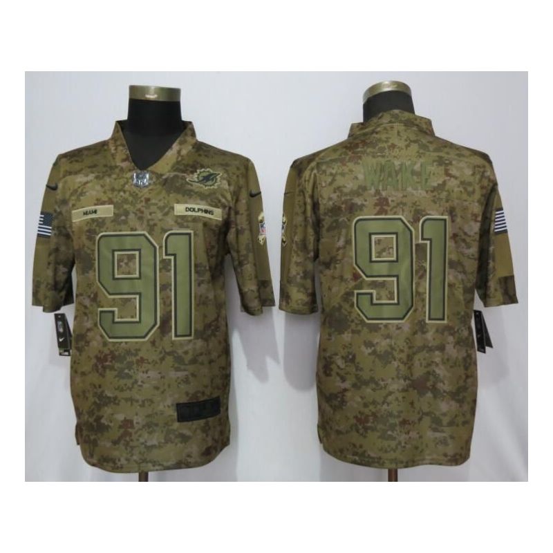 Cheap Cameron Wake Dolphins Jersey From China Salute To Service #91