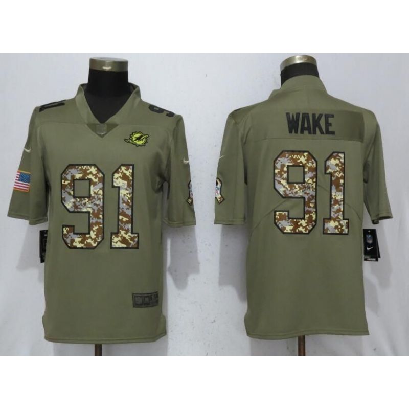 Cheap Cameron Wake Dolphins Jersey From China Salute To Service #91