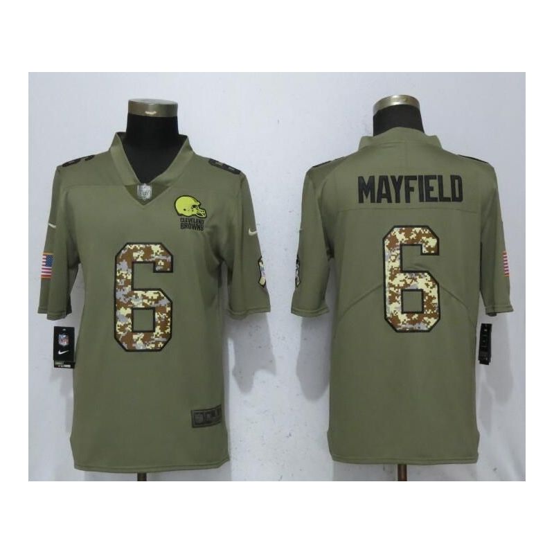 Cheap Baker Mayfield Browns Jersey From China Salute To Service #6