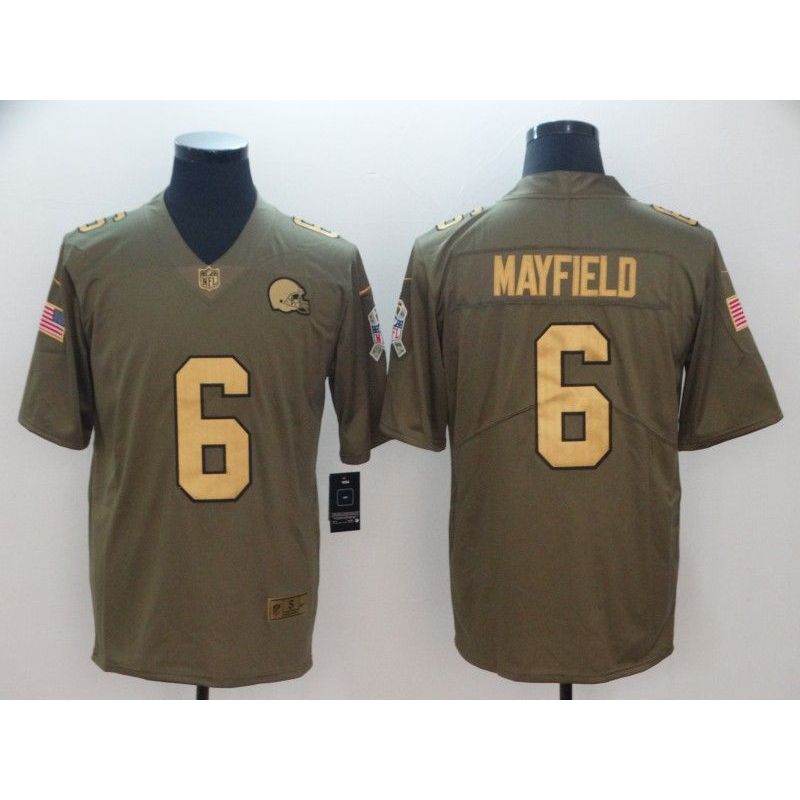 Cheap Baker Mayfield Browns Jersey From China Salute To Service #6