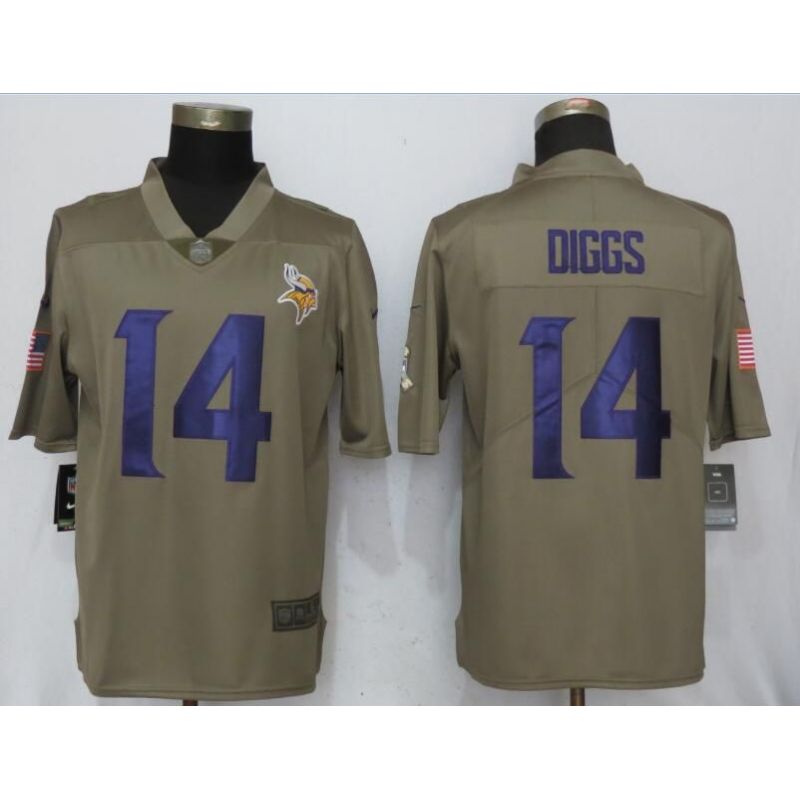 Cheap Stefon Diggs Vikings Jersey From China Salute To Service #14