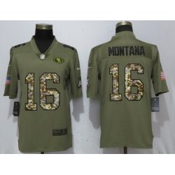 Cheap Joe Montana 49ers Jersey From China Salute To Service #16