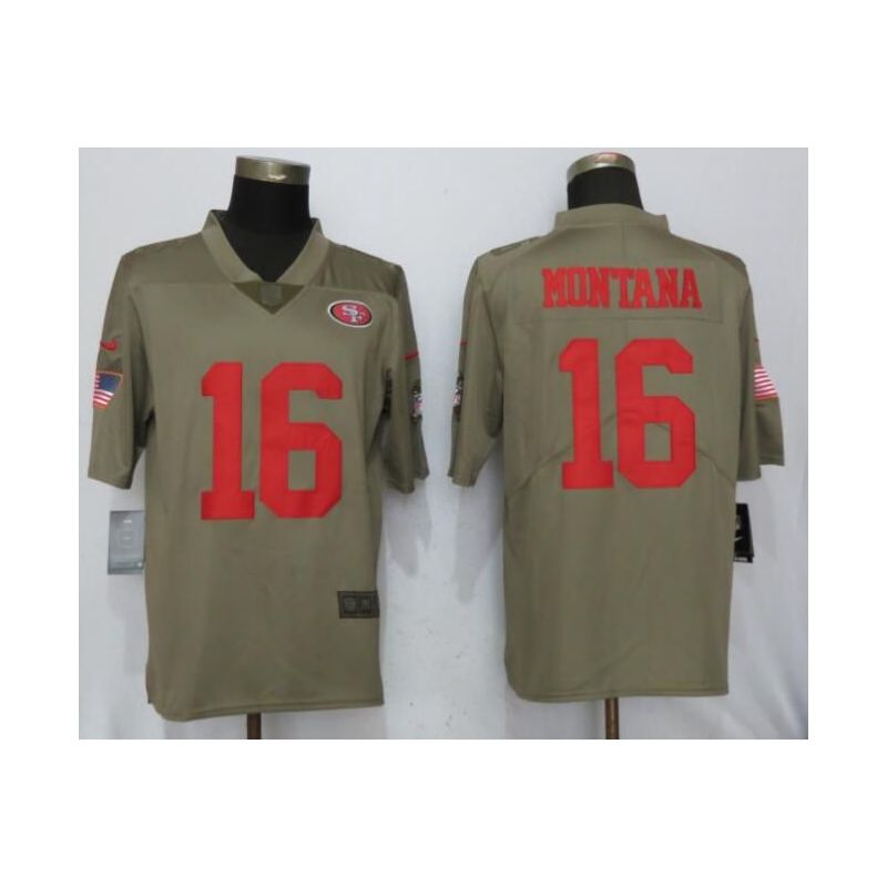 Cheap Joe Montana 49ers Jersey From China Salute To Service #16